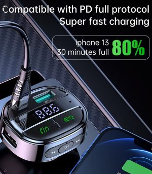 شارژر فندکی و پلیر اف ام ویدوی مدل FM02 Wireless Transmitter - تصویر 6