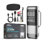 جامپ استارتر8 in 1 Starter - Car Jump Starter - Compressor Tire Pump - Power Bank - Vacuum Cleaner - LED Flashlight - SOS Emergency Lamp - Air Fan - Pressure Gauge
