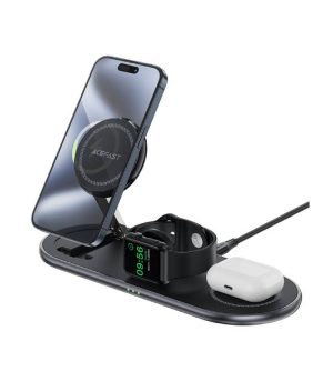 شارژر چند کاره بیسیم ایس فست مدل AceFast E19 QI2 Desktop 3in1